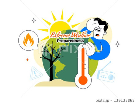 Extreme Weather Preparedness Vector Illustration With Emergency Kit Storm Warning Safety Plan Disaster Readiness Climate Alert Design Extreme Weather Preparedness Vector Illustration With Emergency Kit Storm Warning Safety Plan Disaster Readiness Climate Alert Design 139135865