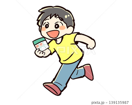 スタンプラリーをする子供 スタンプラリーをする子供 139135987