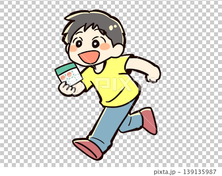 スタンプラリーをする子供 スタンプラリーをする子供 139135987