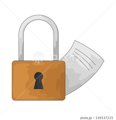 Illustration of Tax Form with Lock 139137215