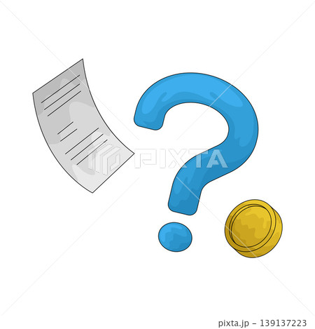 Illustration of Tax Form with Question Mark 139137223