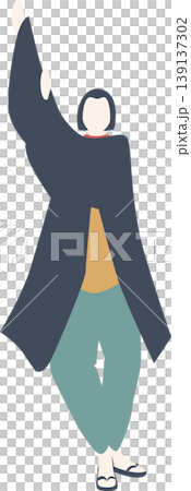 Full-body illustration of a dancing woman Full-body illustration of a dancing woman 139137302