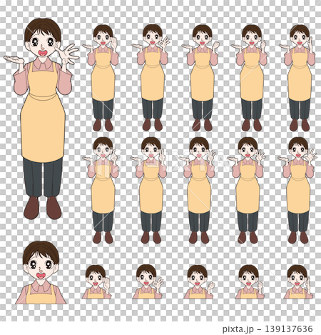 Illustration of a person working for a housekeeping service. 139137636