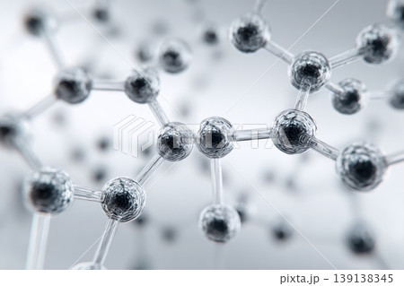 Biopolymer. Macro view of molecular nodes, polymer chains, durable materials. Engineered performance for next generation products. Structure for bioprinting research. Innovative science background. Biopolymer. Macro view of molecular nodes, polymer chains, durable materials. Engineered performance for next generation products. Structure for bioprinting research. Innovative science background. 139138345