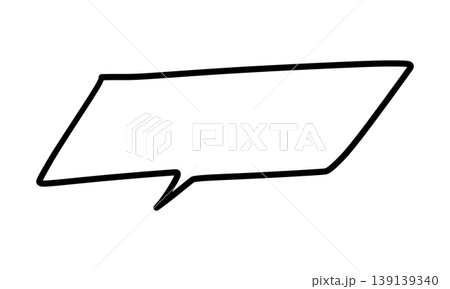 斜め四角形の手描き風吹き出し・ユニークなベクター素材 斜め四角形の手描き風吹き出し・ユニークなベクター素材 139139340