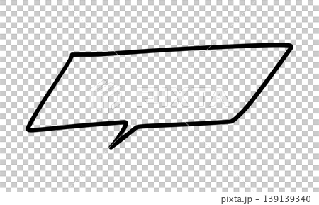 斜め四角形の手描き風吹き出し・ユニークなベクター素材 斜め四角形の手描き風吹き出し・ユニークなベクター素材 139139340
