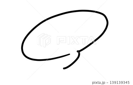 手描き風楕円吹き出し・フリーハンドなベクター素材 手描き風楕円吹き出し・フリーハンドなベクター素材 139139345