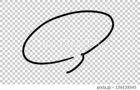 手描き風楕円吹き出し・フリーハンドなベクター素材 手描き風楕円吹き出し・フリーハンドなベクター素材 139139345