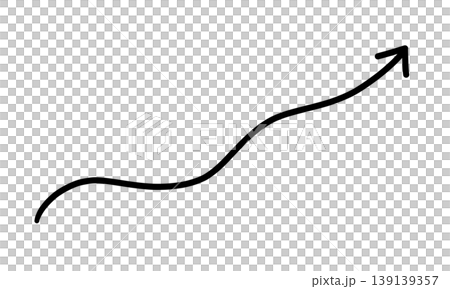 S字カーブ手書き風曲線矢印のモノクロベクターイラスト素材(右上向き) S字カーブ手書き風曲線矢印のモノクロベクターイラスト素材(右上向き) 139139357