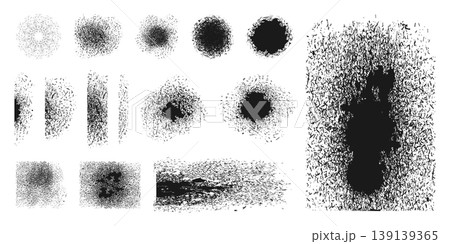 Grunge grain and dust texture brushes set for distressed design effects. Vector illustration Grunge grain and dust texture brushes set for distressed design effects. Vector illustration 139139365