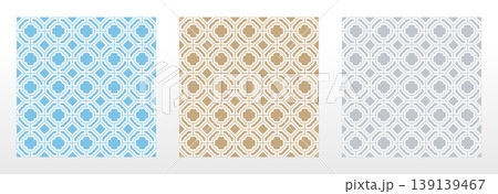 Set of abstract geometric patterns. Seamless vector backgrounds. Colored ornaments Graphic modern patterns Simple lattice graphic design Set of abstract geometric patterns. Seamless vector backgrounds. Colored ornaments Graphic modern patterns Simple lattice graphic design 139139467