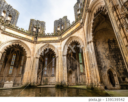 Batalha, Portugal - Mar 07, 2026: The Unfinished Chapels of Monastery of Batalha at Batalha, Portugal. 139139542