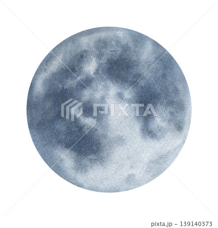 Wolf full moon illustration on isolated background. Watercolor painting of moon in round shape. Night sky celestial body and nocturnal space element. Cosmic design for astronomy and nature graphic Wolf full moon illustration on isolated background. Watercolor painting of moon in round shape. Night sky celestial body and nocturnal space element. Cosmic design for astronomy and nature graphic 139140373