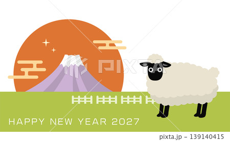 2027年賀素材（未年イラスト） 139140415