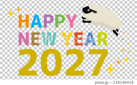 2027年賀素材（未年イラスト） 139140418