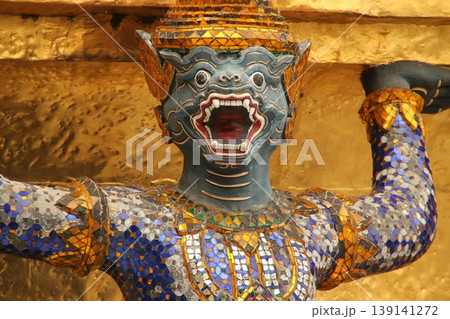 Detail of a sculpture in a temple in Bangkok Detail of a sculpture in a temple in Bangkok 139141272