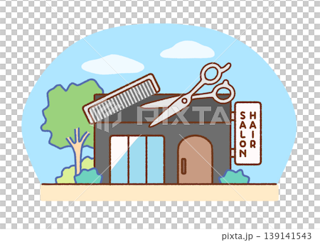 Hair salon exterior illustration | Stores, buildings, beauty salons Hair salon exterior illustration | Stores, buildings, beauty salons 139141543