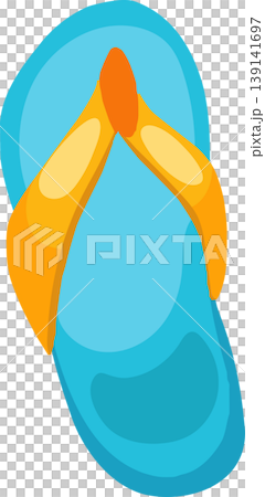 blue and orange flip flops sandal. for travelers and beach lovers during summer holidays blue and orange flip flops sandal. for travelers and beach lovers during summer holidays 139141697