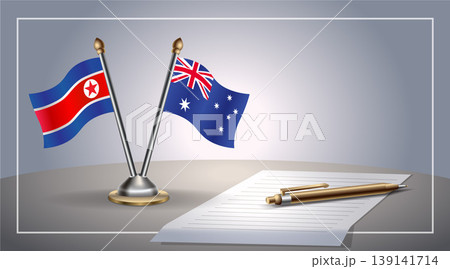 Small national flag of North Korea and Australia flag Relation, Template Vector Illustration Small national flag of North Korea and Australia flag Relation, Template Vector Illustration 139141714