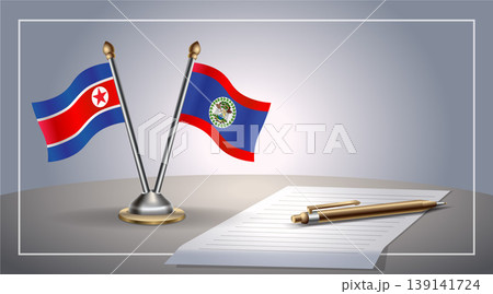 Small national flag of North Korea and Belize flag Relation, Template Vector Illustration Small national flag of North Korea and Belize flag Relation, Template Vector Illustration 139141724