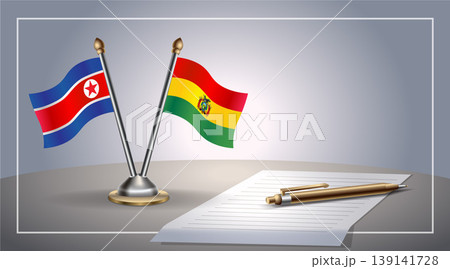Small national flag of North Korea and Bolivia flag Relation, Template Vector Illustration Small national flag of North Korea and Bolivia flag Relation, Template Vector Illustration 139141728