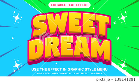Sweet dream editable text effect Sweet dream editable text effect 139141881