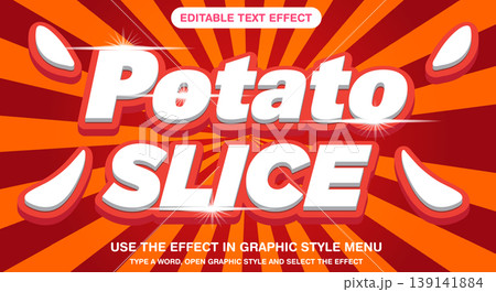 Potato slice editable vector text effect Potato slice editable vector text effect 139141884