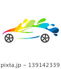 Colored splashes and drops of paint, car painting design 139142339