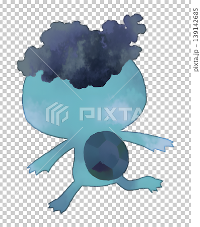 Blue Kappa (water goblin) back illustration, watercolor style, transparent PNG Blue Kappa (water goblin) back illustration, watercolor style, transparent PNG 139142685