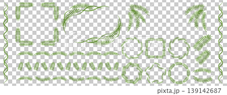 Palm leaf frame and decoration set 139142687