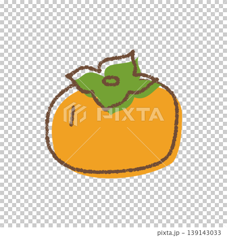 手描きのシンプルな柿のイラスト 139143033