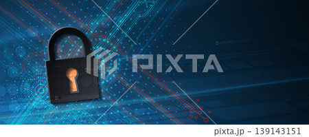 Encryption Shield Against Silent Digital Threat Technology Background 139143151