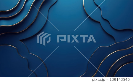 Modern Luxury Branding Background With Blue Layered Folds 139143540