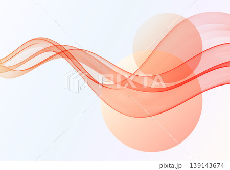 Abstract coral wave background with translucent circles on light gradient backdrop Abstract coral wave background with translucent circles on light gradient backdrop 139143674