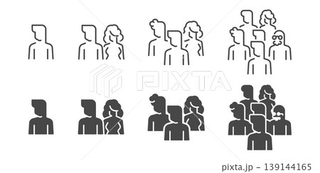 Person icon set. It includes man, couple, group and people. Person icon set. It includes man, couple, group and people. 139144165