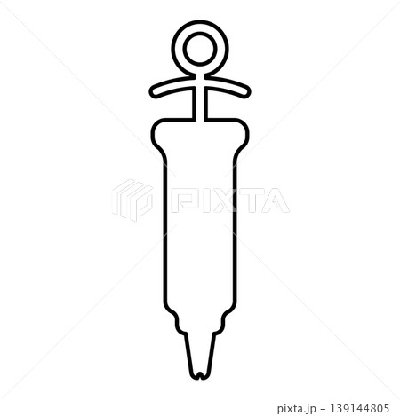Confectionery syringe icing pastry contour outline line icon black color vector illustration image thin flat style Confectionery syringe icing pastry contour outline line icon black color vector illustration image thin flat style 139144805