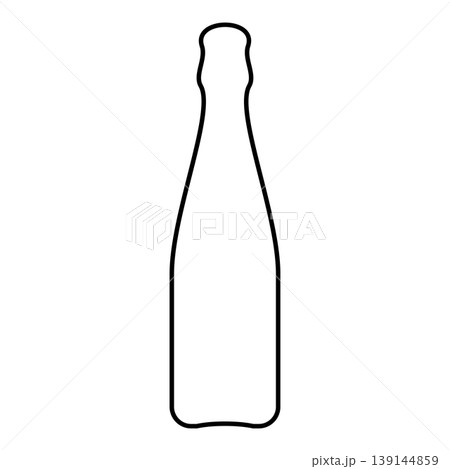 Bottle of champagne contour outline line icon black color vector illustration image thin flat style 139144859