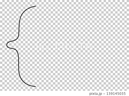 Hand-drawn style line decoration, central curve, vertical lines, A4 size material Hand-drawn style line decoration, central curve, vertical lines, A4 size material 139145035