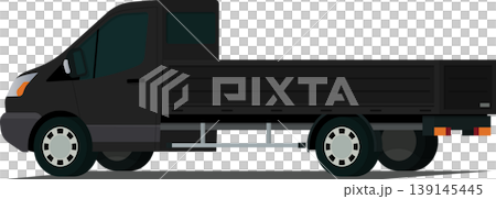 Pickup van angled rear side view illustrationのイラスト素材 [139145445] - PIXTA