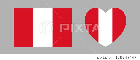 Civil rectangular, heart icon, sticker flag of Peru. Peru flag heart, rectangle ensign, button, badge. Set of flag of Peru background, banner. Civil rectangular, heart icon, sticker flag of Peru. Peru flag heart, rectangle ensign, button, badge. Set of flag of Peru background, banner. 139145447