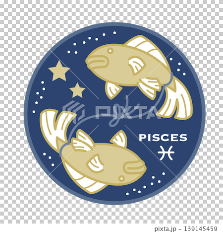 Simple zodiac icon for Pisces 139145459