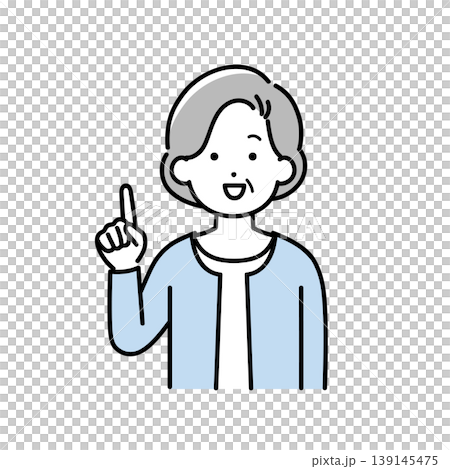 説明をするシニア女性のイラスト 説明をするシニア女性のイラスト 139145475