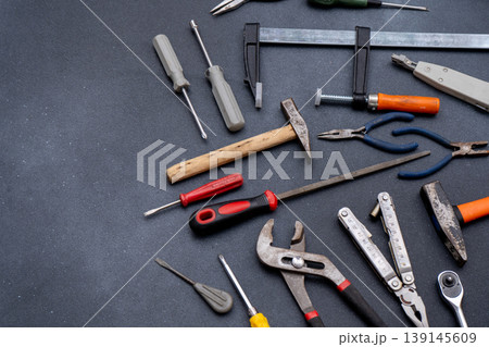 Household fixing Hand Tools Background Household fixing Hand Tools Background 139145609