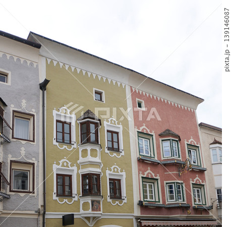 Facades of historical city center of Vipiteno Sterzing, in South Tyrol Facades of historical city center of Vipiteno Sterzing, in South Tyrol 139146087