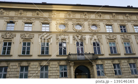 Historic facades at old street of Innsbruck view, alpine city in Tirol, region of Austria 139146165