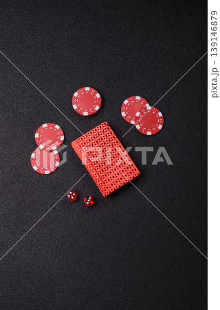 Casino, cards and chips on a colored background, poker and blackjack. Cards and chips Casino, cards and chips on a colored background, poker and blackjack. Cards and chips 139146879