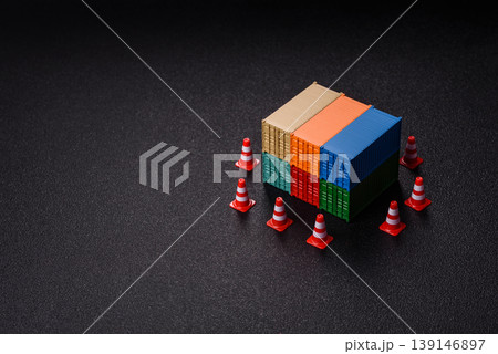 Arrest of a container of goods or restriction of supplies due to sanctions. Container confiscation Arrest of a container of goods or restriction of supplies due to sanctions. Container confiscation 139146897