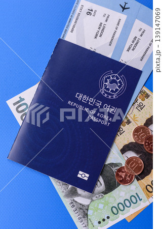 Korea, Korean passport for travel, immigration, or identity verification. Korean passport 139147069