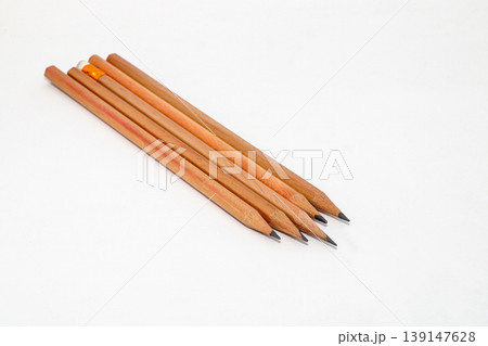 Pile of pencils isolated on white background. Pile of pencils isolated on white background. 139147628