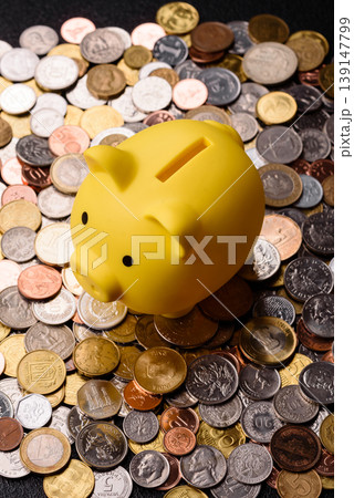 A piggy bank as a concept for storing, accumulating, and saving financial resources. A piggy bank A piggy bank as a concept for storing, accumulating, and saving financial resources. A piggy bank 139147799